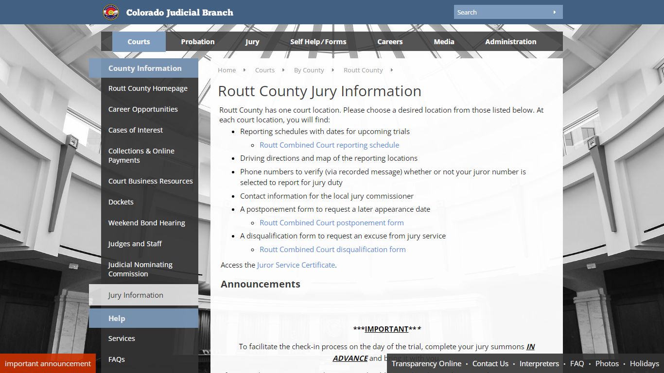 Colorado Judicial Branch - Routt County - Homepage